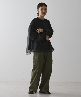 AMERICAN HOLIC オーガンジーレイヤードスウェット Charcoal Gray