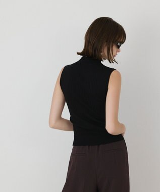 GRACE CONTINENTAL ビジューリブニットトップ ブラック