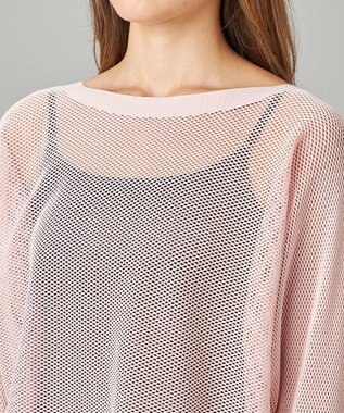 Chacott 【ノーソーイングニット】7分袖メッシュニットTシャツ ベビーピンク