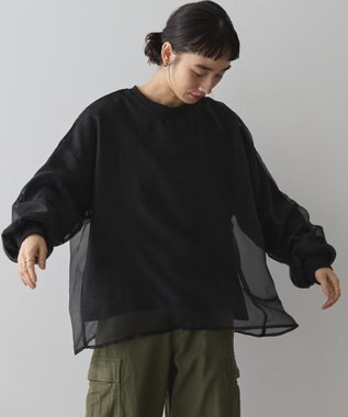 AMERICAN HOLIC オーガンジーレイヤードスウェット Charcoal Gray