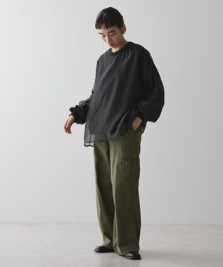 AMERICAN HOLIC オーガンジーレイヤードスウェット Charcoal Gray