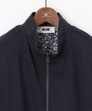 JOSEPH ABBOUD 【ジャージー/ストレッチ/軽量】トップメランジピケ スタンドジップアウター ネイビー系