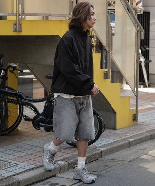 WEGO イージーバギーデニムショーツ グレー