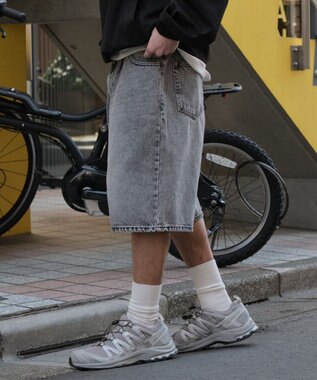 WEGO イージーバギーデニムショーツ グレー