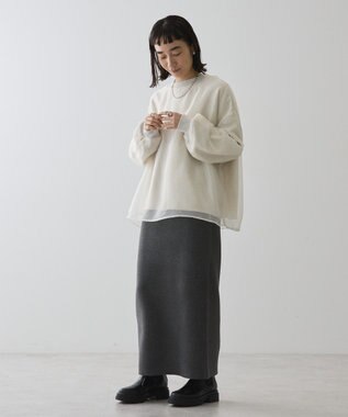 AMERICAN HOLIC オーガンジーレイヤードスウェット Ivory