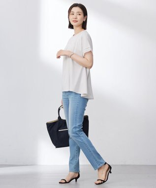 J.PRESS LADIES 【洗える・接触冷感】プレーティングジャージー フレア カットソー グレージュ系