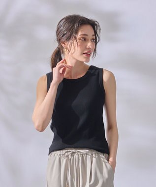 ANY L リブタンクトップ ブラック