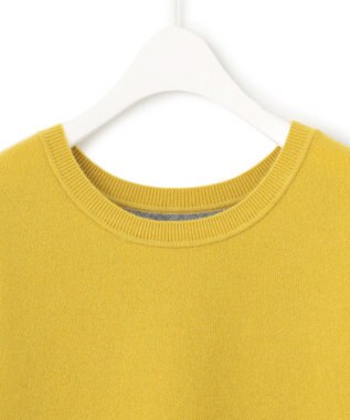 ICB 【CLASSY.1月号掲載・前後着用可能】ピュアカシミヤ バイカラーニット ライム×ライトグレー系