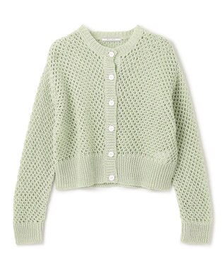 BEIGE， 【S-size】CACTUS / メッシュカーディガン Sage x White