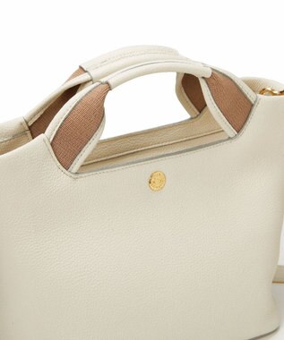 TOPKAPI 【TREASURE TOPKAPI】ソフトシュリンク テープハンドル ショルダー付きミニ トート バッグ ホワイト