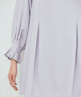 Tiaclasse 【洗える】プリーツパフ袖チュニックブラウス グレー