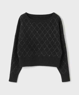 GRACE CONTINENTAL スパークルニットトップ ブラック