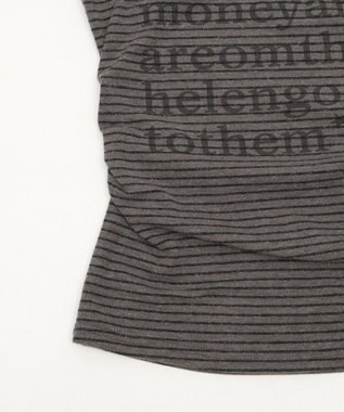 WEGO チョーカー付きボーダーロゴトップ グレー