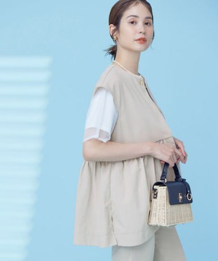 組曲 S 【接触冷感・吸湿・UVカット】ジョーゼットジャージー ジレ ラテベージュ系