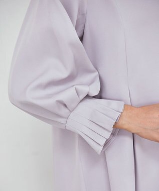 Tiaclasse 【洗える】プリーツパフ袖チュニックブラウス グレー