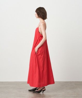 ATON WRINKLES COTTON | キャミドレス RED