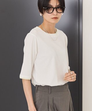 AMERICAN HOLIC シアーリブ配色プルオーバー Off White