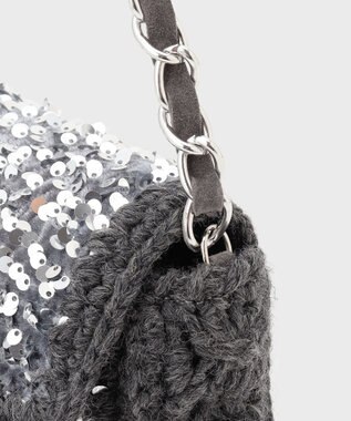 GRACE CONTINENTAL Caterina bertiniスクエアスパンバッグ シルバー