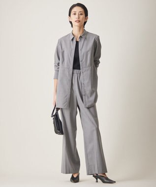 ICB 【洗える】 TWブロード ワイドストレートパンツ ライトグレー系