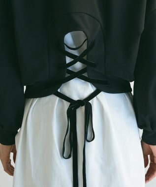 Green Parks ａ．バックレースアップスウェット Black