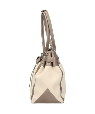 INTER-CHAUSSURES 【CHRISTIAN VILLA】レザーハンドルキャンバストート グレーコンビ