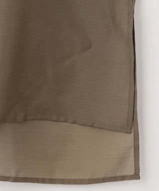 自由区 【洗える/シワになりにくい】オープンカラー シアーブラウス ブラウン系