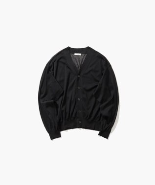 ATON COMPACT COTTON | Vネックニットカーディガン BLACK