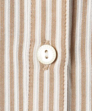 J.PRESS LADIES ストライプジャガード バンドカラー カットソー キャメルストライプ系