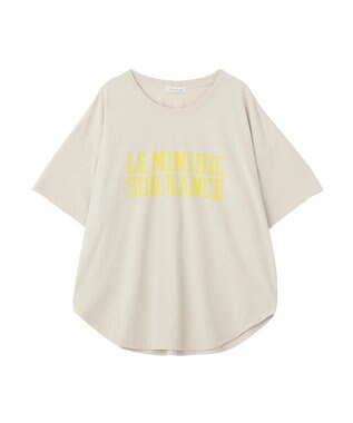 Green Parks 裾ラウンド機能ロゴTシャツ Light Beige