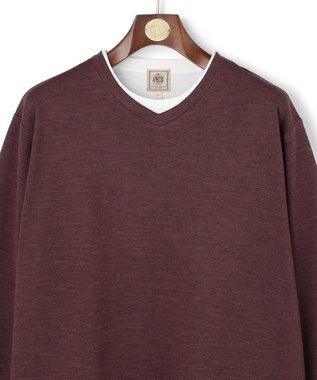 J.PRESS MEN 【WEB・一部店舗限定】フェイクレイヤード ロングスリーブTシャツ ワイン系