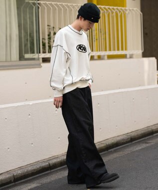 WEGO 【SMLサイズ展開】エクストラバギーデニムパンツ デニムブラック