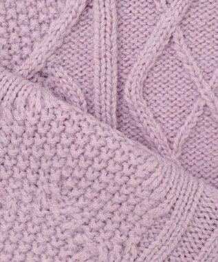 ANY KIDS リボン ケーブル ニット ラベンダー