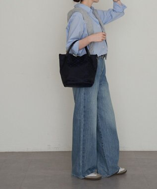 russet ナイロンジャガード2WAYミニトートバッグ(SF-260) Black/Navy