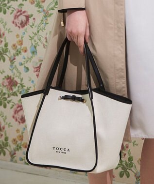 TOCCA 【A4サイズ対応】TRIM RIBBON CANVASTOTE トートバッグ