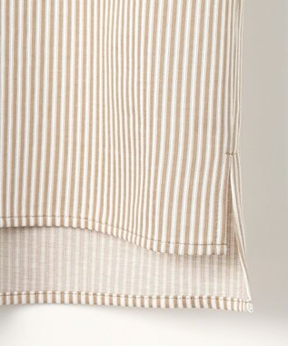 J.PRESS LADIES ストライプジャガード バンドカラー カットソー キャメルストライプ系