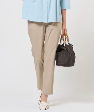  【WEB限定カラーあり】セルロースリネンストレッチ テーパード パンツ