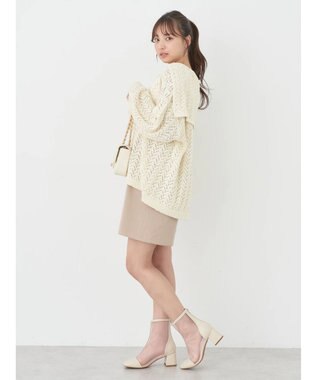 earth music&ecology ビッグカラーニットプルオーバー Ivory