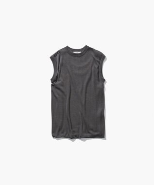 ATON SILK BLENDED CIRCULAR RIB | フィットレイヤードタンクトップ CHARCOAL GRAY