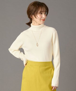 ANY L 【洗濯機可】ウォームニットリブタートルネック オフ