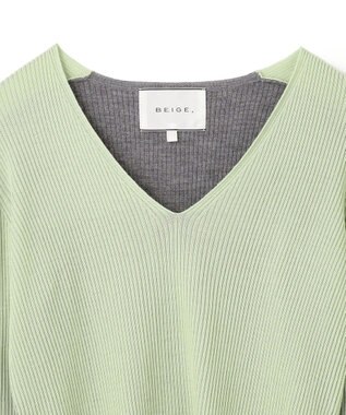 BEIGE， LA MONNAIE / Vネックニット Sage×M.Gray