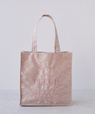 Maison de FLEUR レースロゴ刺繍スクエアトートバッグ Pink