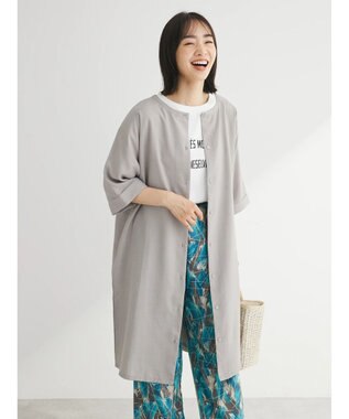 Green Parks 前後２ｗａｙミディ丈タックワンピース Gray