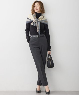 23区 【洗える】ウォームストレッチ テーパード パンツ グレー系