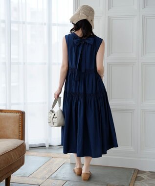 Tiaclasse リボンニットバケットハット ベージュ