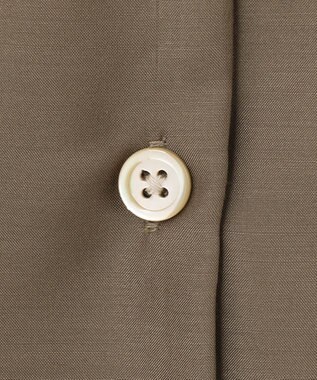 自由区 【洗える/シワになりにくい】オープンカラー シアーブラウス ブラウン系