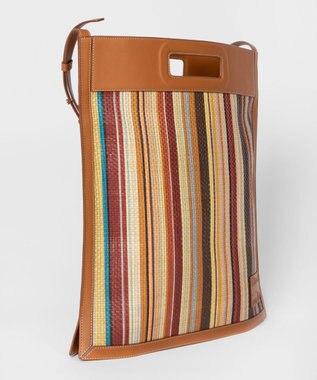 Paul Smith シグネチャーストライプラフィア ハンドバッグ マルチカラー