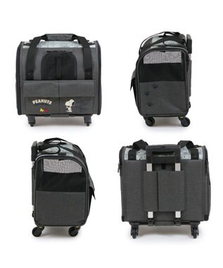 PET PARADISE スヌーピー キャスター付き折り畳みキャリー 小型犬 チャコールグレー