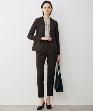 ICB L Fied ノーカラージャケット ブラウン系