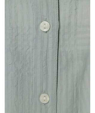 Green Parks インド綿  バンドカラーデザイン５分袖シャツ Mint