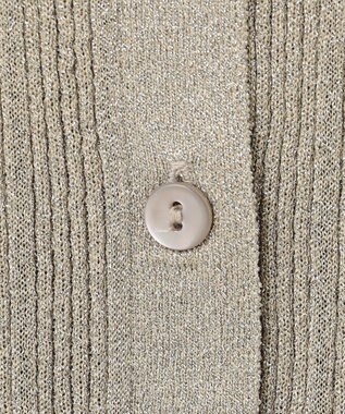 自由区 L 【カタログ掲載・アンサンブル対応・洗える】グリッターリブ カーディガン サンド